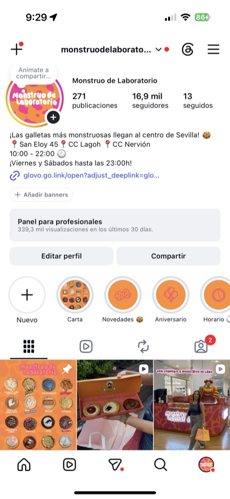 Perfil de Instagram @monstruodelaboratorio