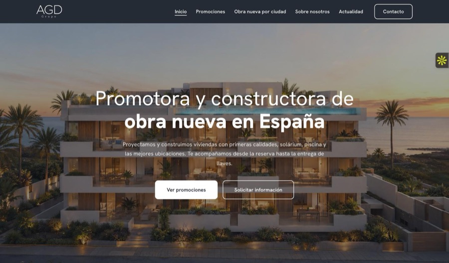 Web de Grupo AGD diseñada por By Influence